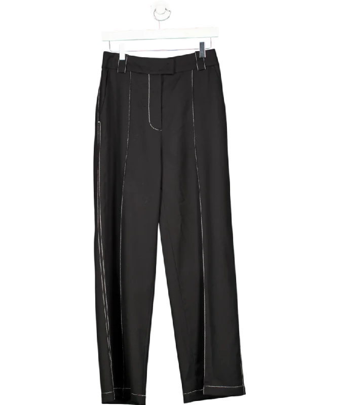 Attire The Studio Black Topstitched Trousers UK S