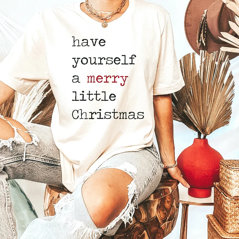 Online Exclusive | Have Yourself a Merry Little Christmas Graphic Tee in Cream