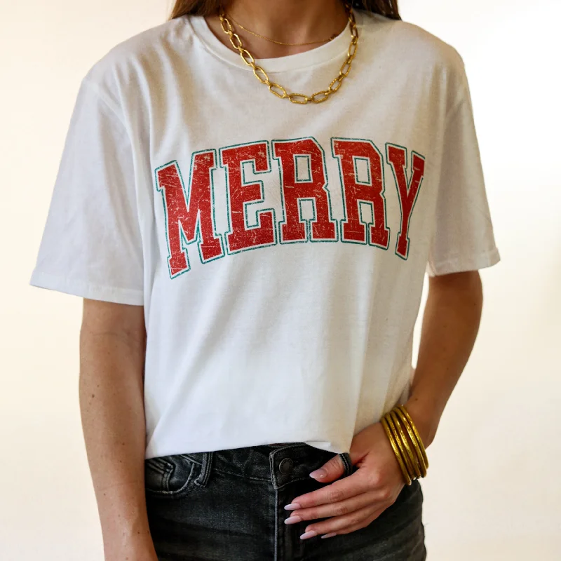 Online Exclusive | Merry Christmas Graphic Tee in White