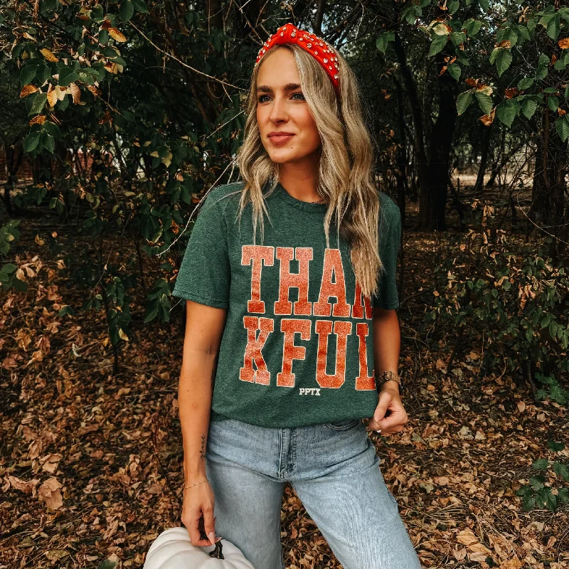 Rose Gold Glitter Thankful Tee (Small to 2XL)