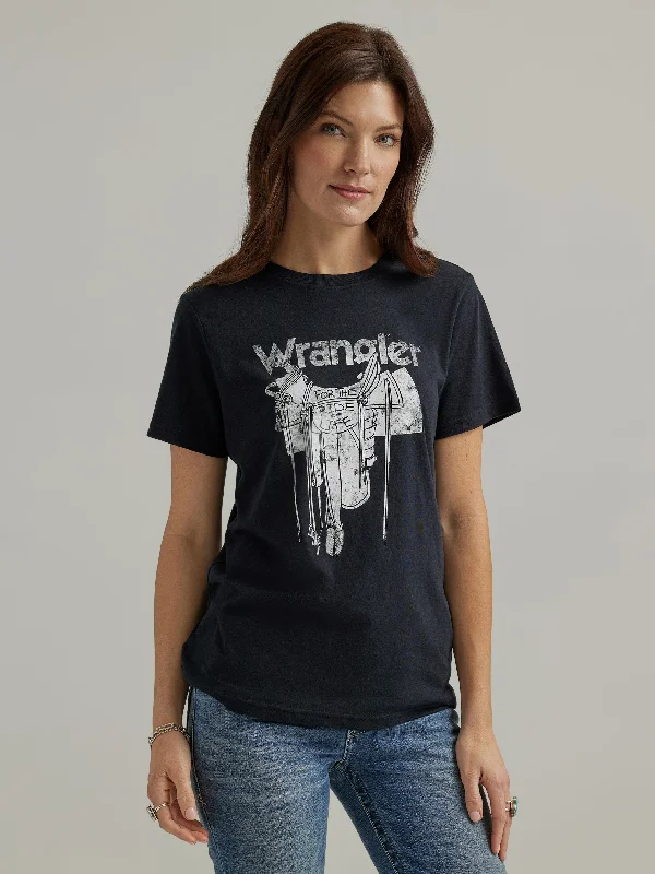 Wrangler Women's Jet Black Saddle Graphic Tee