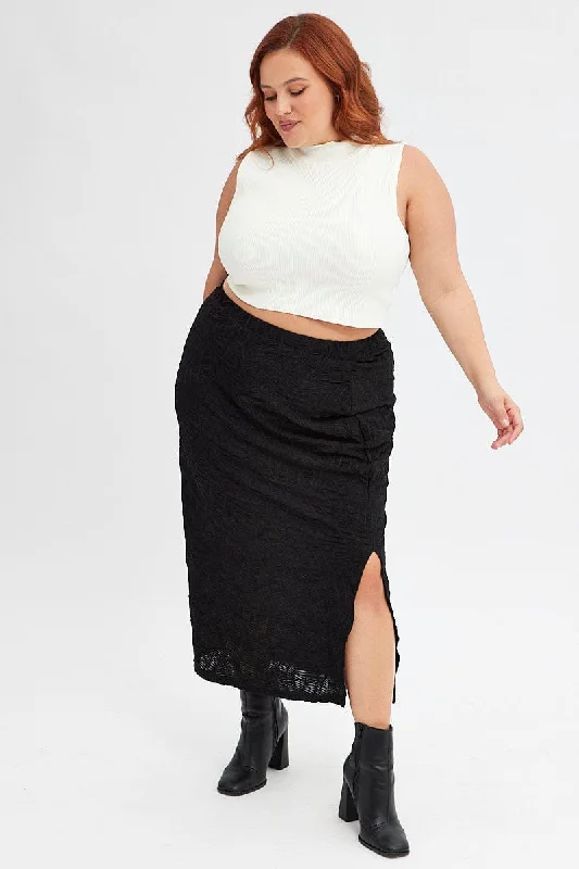 Black Maxi Skirt Side Split