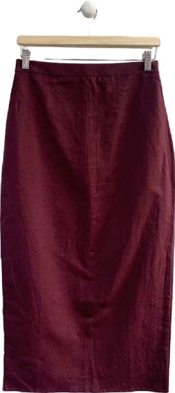 Nobody's Child Maroon Midi Pencil Skirt UK 10