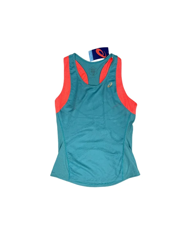 Athletic Tank Top By Asics In Blue & Orange, Size: L