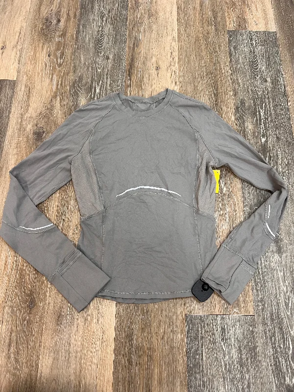 Athletic Top Long Sleeve Crewneck By Lululemon In Grey, Size: M