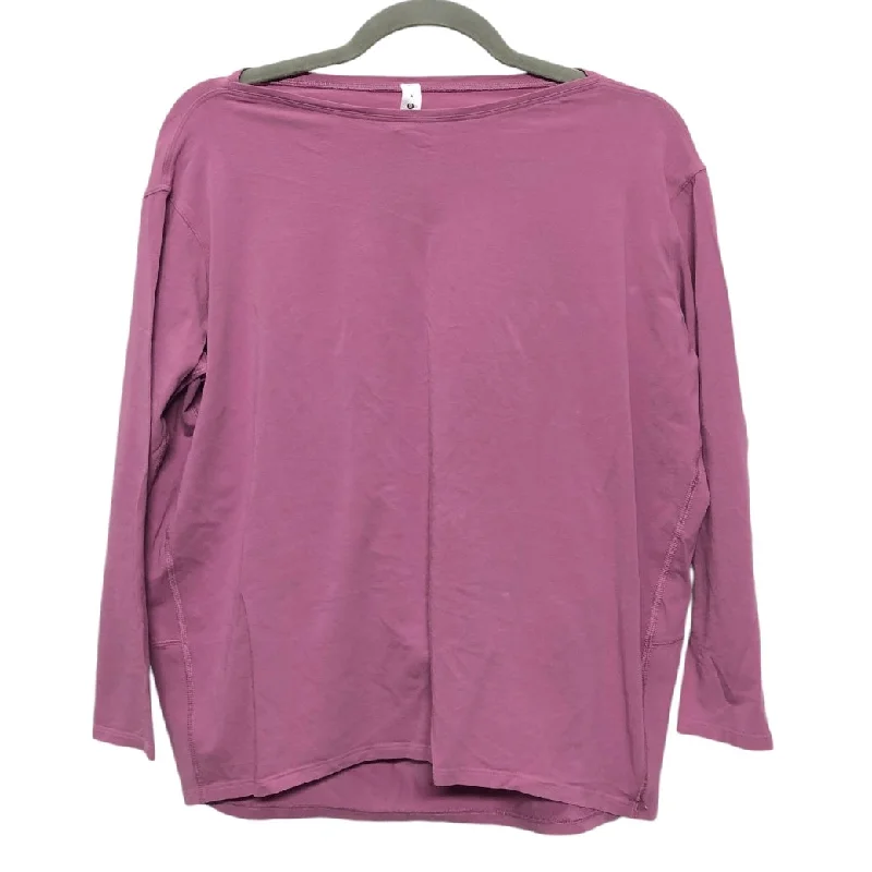 Athletic Top Long Sleeve Crewneck By Lululemon In Purple, Size: 4