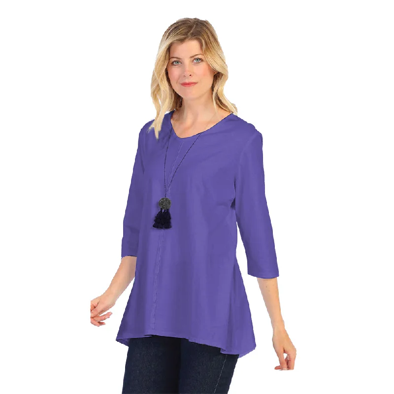 Focus Fashion Lightweight V-Neck Tunic Top in Violet - SC-115-VT