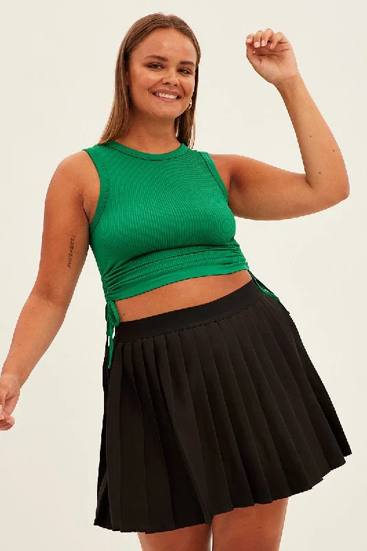 Green Ruched Tank Top Seamless