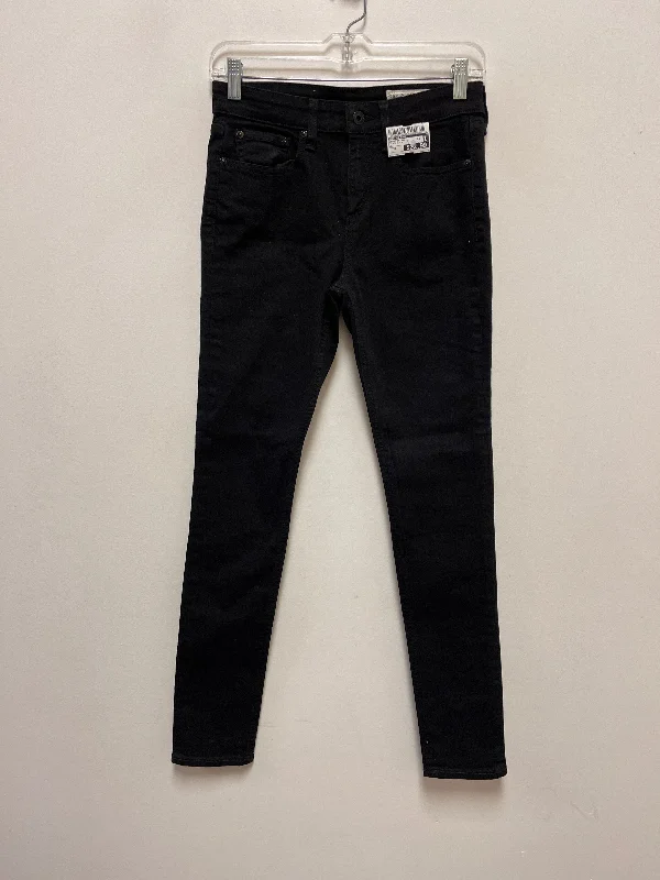 Jeans Skinny By Rag And Bone In Black Denim, Size: 2