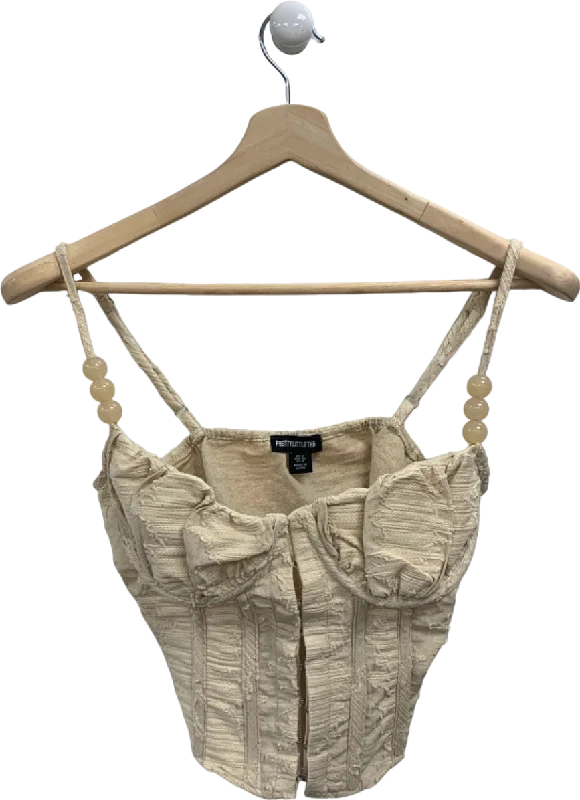 PrettyLittleThing Beige Corset-Style Top UK 8