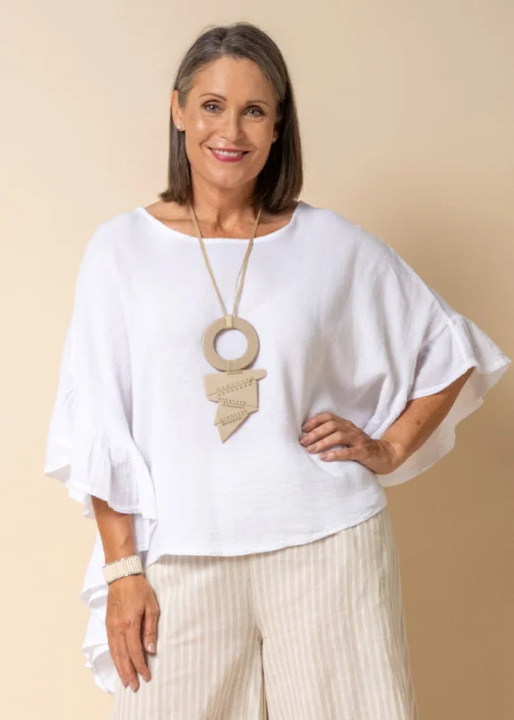 Ronny Linen Blend Top in White