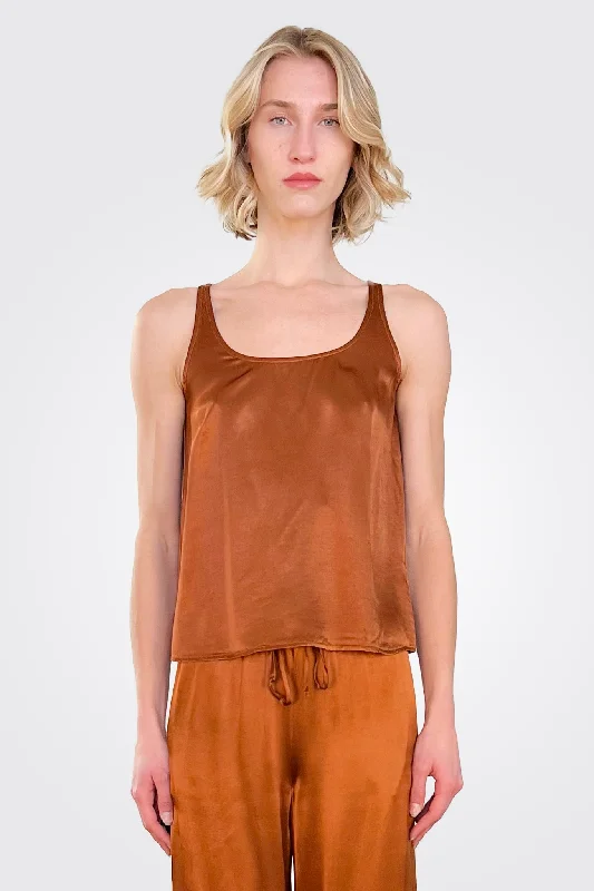 Silky Tank Top - Brown