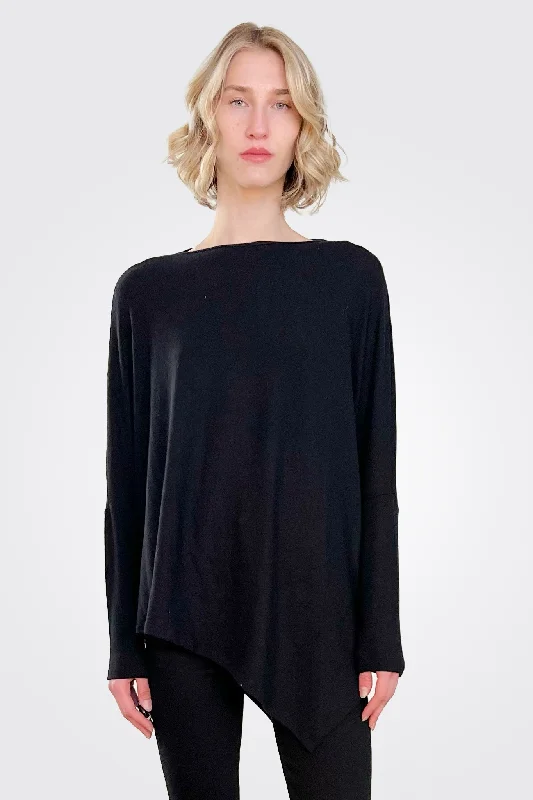 Straight Neck Long Sleeve - Black