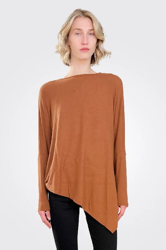 Straight Neck Long Sleeve - Brown