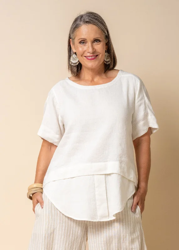 Talulla Linen Top in Cream