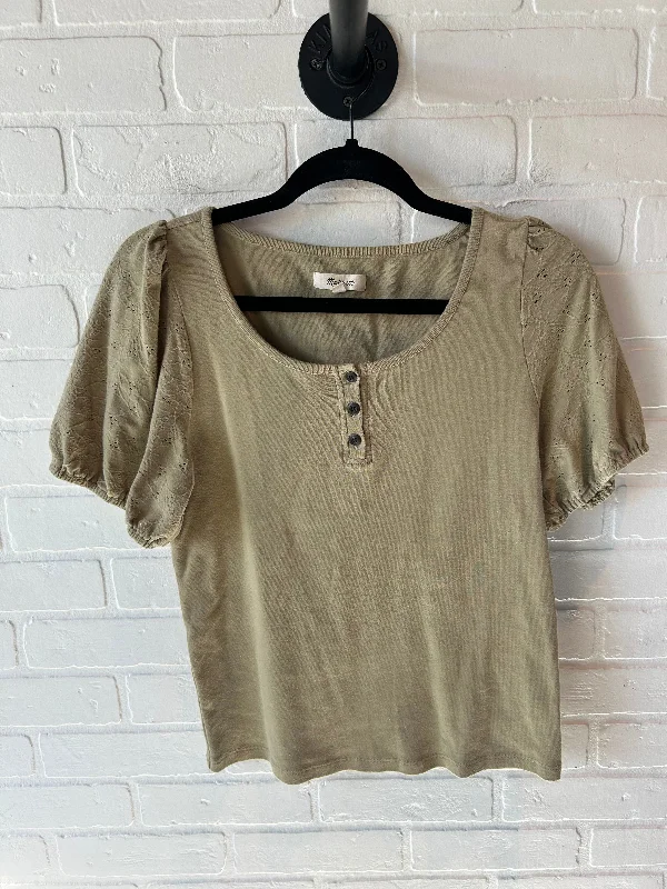 Top Short Sleeve By Madewell In Green, Size: M