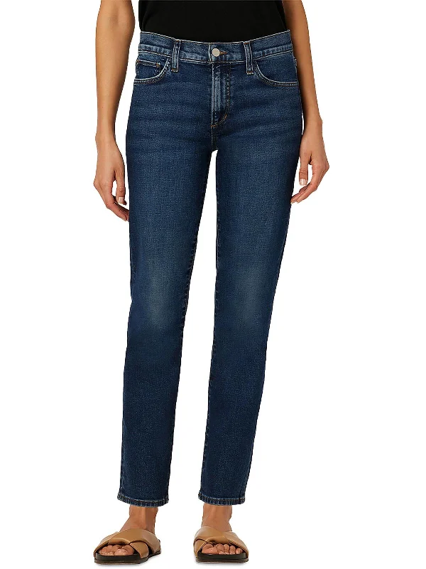 Womens Ankle Denim Straight Leg Jeans