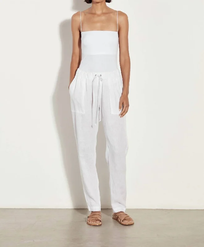 Linen Easy Pant In White