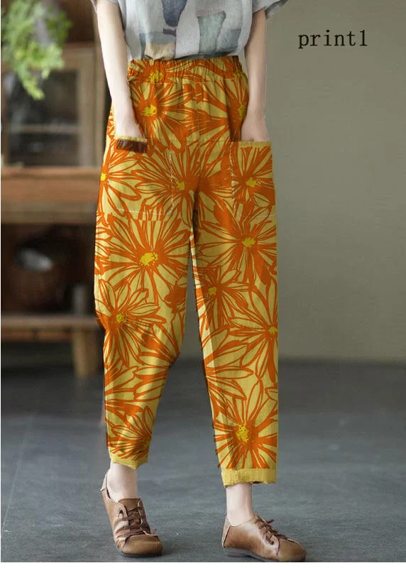 Loose print1 Loose Casual Summer Pockets Pants