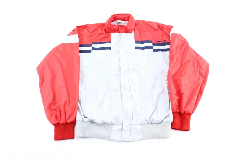 80's Adidas Embroidered Logo Red, Blue, & White Windbreaker Jacket