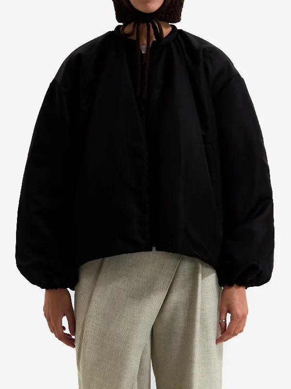 AMOMENTO Reversible Shirring Jacket - Black