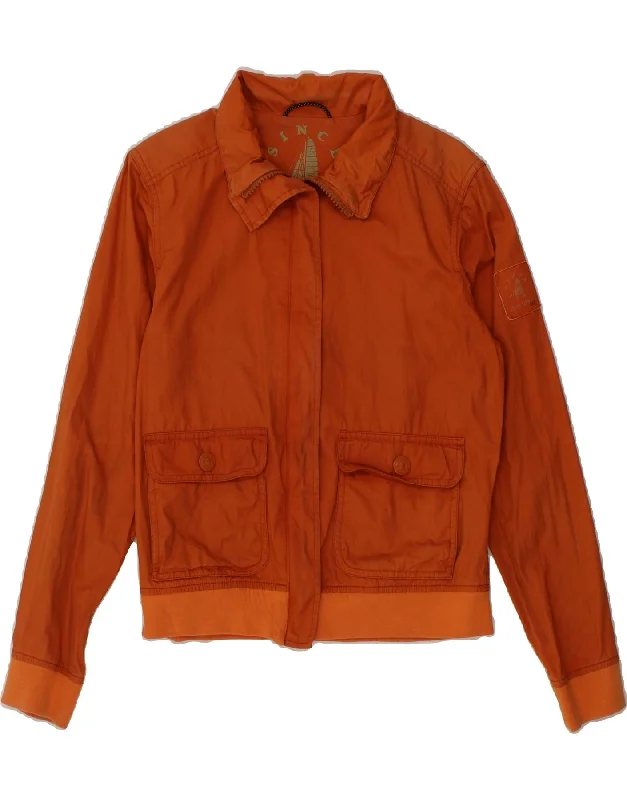 SERGIO TACCHINI Womens Bomber Jacket UK 14 Medium Orange