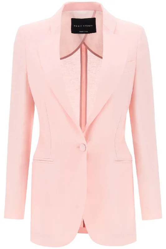 HEBE STUDIO single-breasted blazer in linen