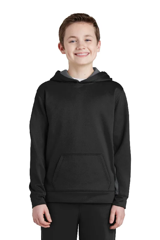 Sport-Tek Youth Sport-Wick Fleece Colorblock Hooded Pullover. YST235