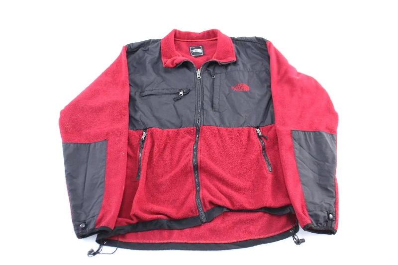 The North Face 800 Maroon & Black Fleece Zip Up Jacket