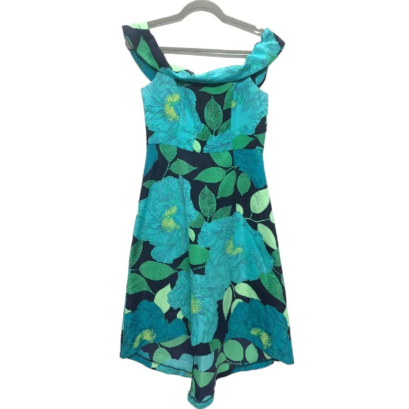 Blue & Green Dress Casual Midi New York And Co, Size 4