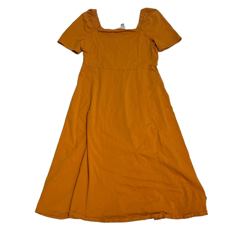 Orange Dress Casual Midi A New Day, Size M