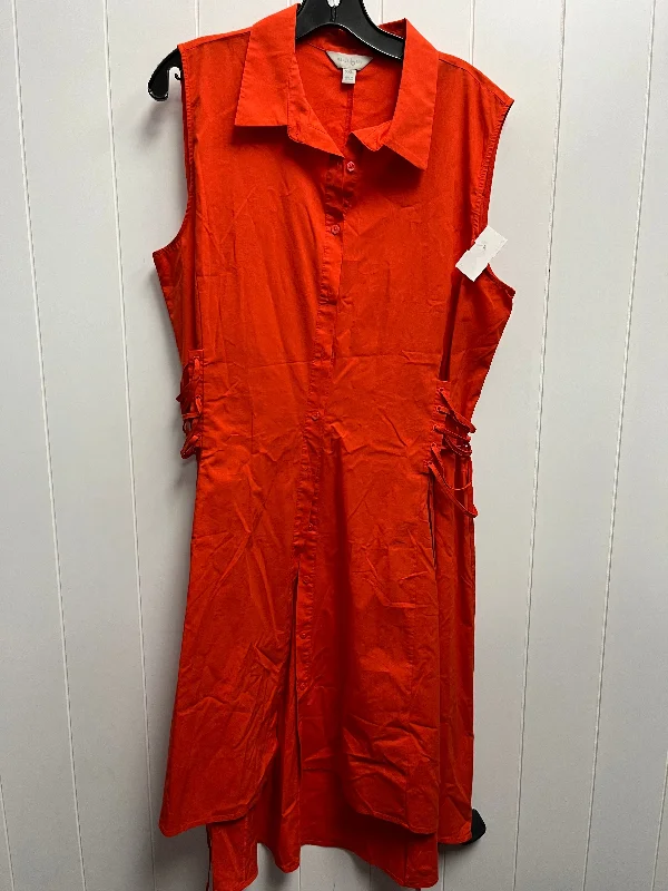 Orange Dress Casual Midi Belle + Sky, Size Xxl