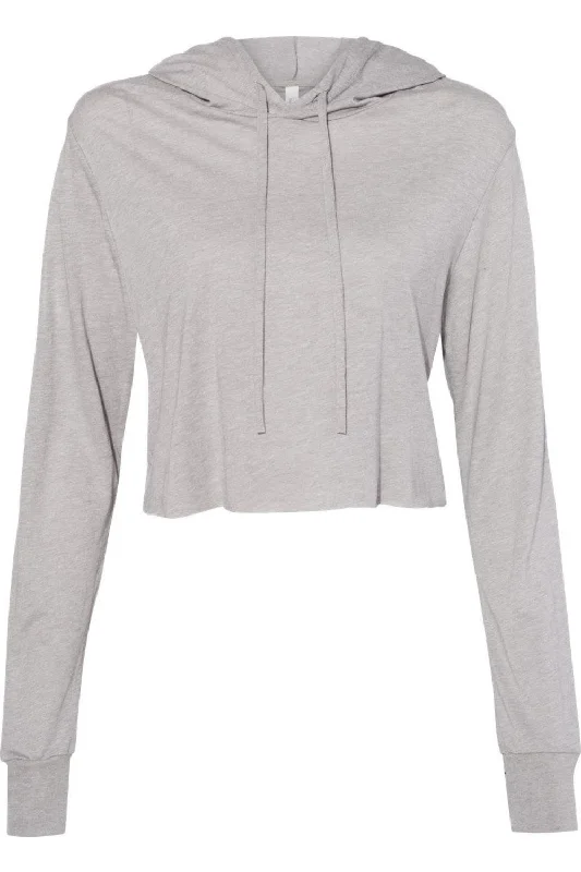 BELLA + CANVAS Womens Triblend Crop Long Sleeve Hoodie