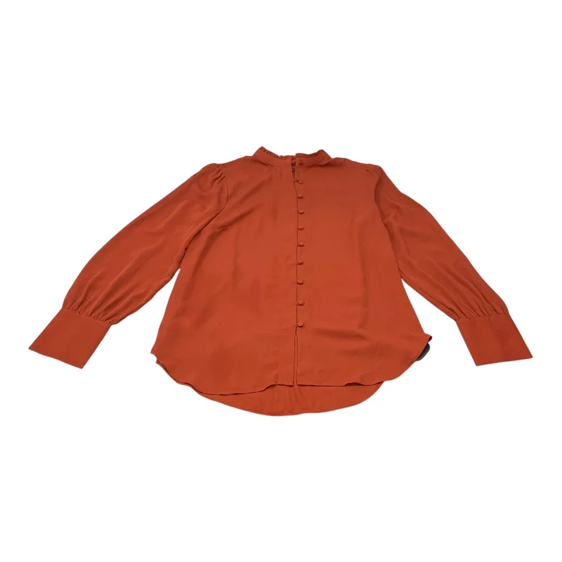 Blouse Long Sleeve By Ann Taylor In Orange, Size: M