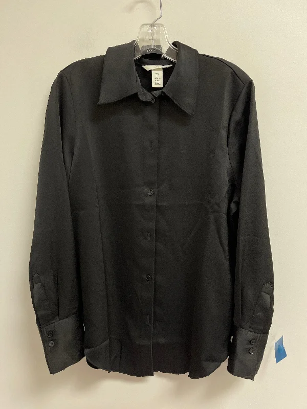 Blouse Long Sleeve By H&m In Black, Size: M