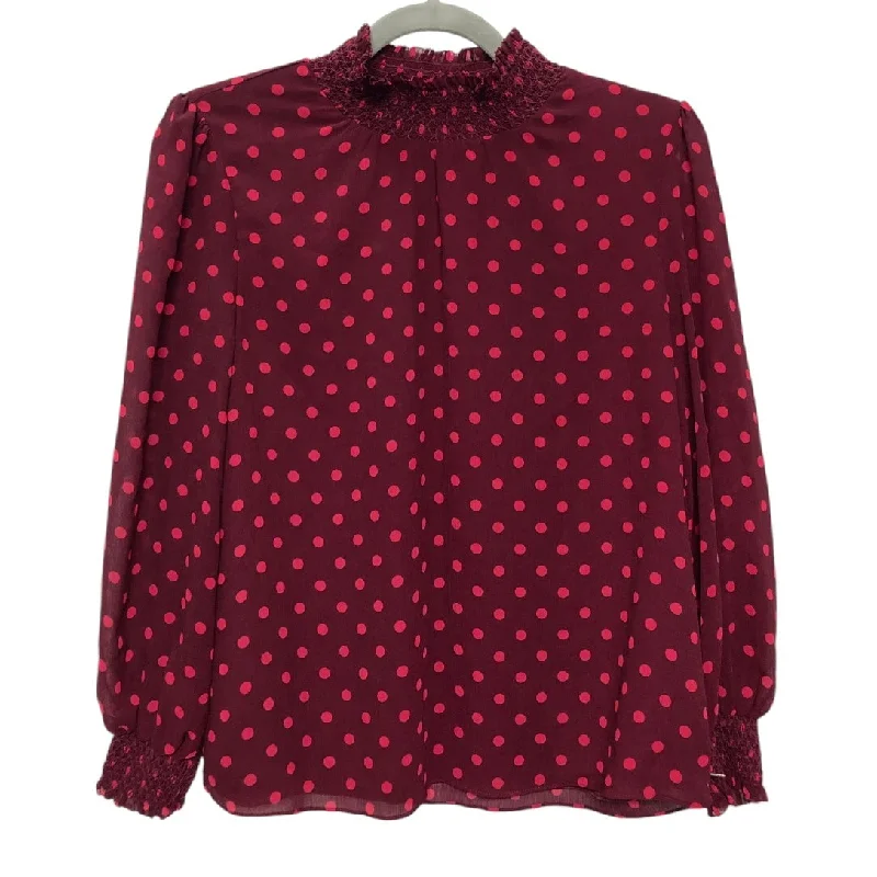 Blouse Long Sleeve By J. Crew In Pink & Red, Size: Xs