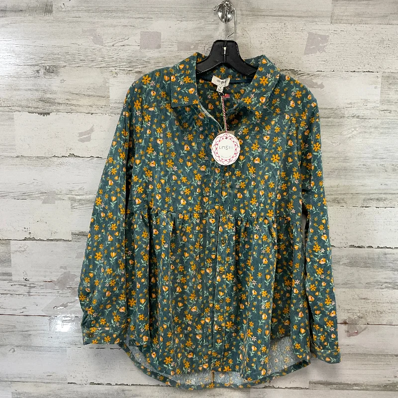 Blouse Long Sleeve By Umgee In Green, Size: M