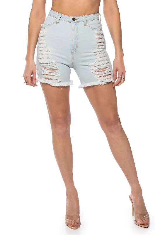 ERIE HIGH WAISTED DENIM SHORTS