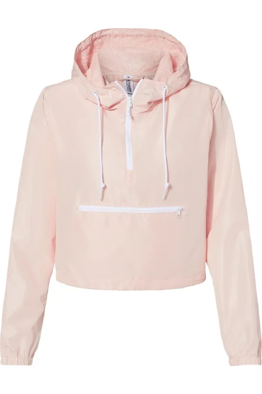 Independent Trading Co. Women´s Lightweight Quarter-Zip Pullover Crop Windbreaker