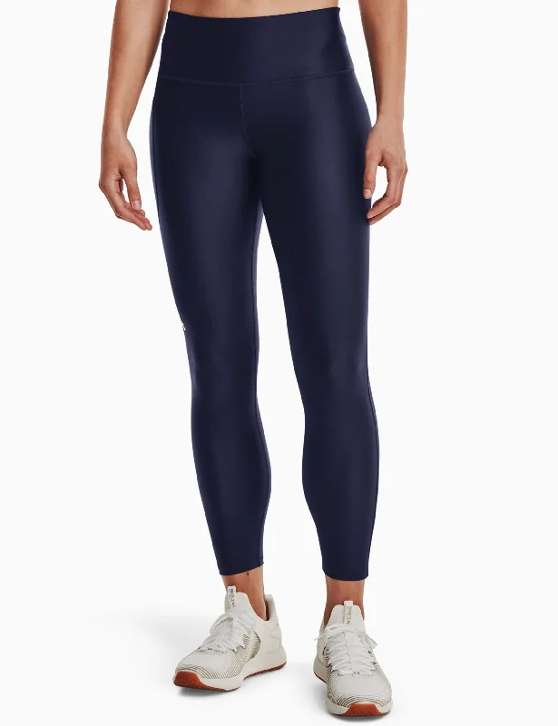 HeatGear Armour No-Slip Waistband Ankle Leggings - Midnight Navy/White